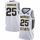 Murray State Racers 25 Jalen Johnson White College Basketball Jersey Dzhi,baseball caps,new era cap wholesale,wholesale hats